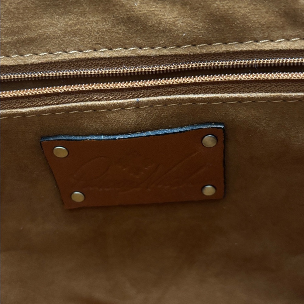Patricia Nash Leather Salandra Flap Crossbody Natural White Cutout - Picture 11 of 12
